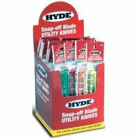 HYDE 9mm 13Pt Assorted Colors Snap Off Knife Bucket, 50PK 49696